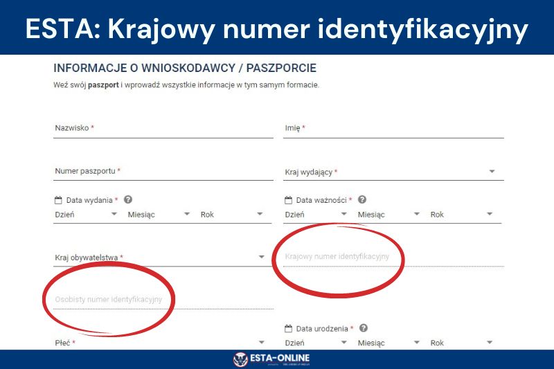 Krajowy Numer Identyfikacyjny w aplikacji ESTA