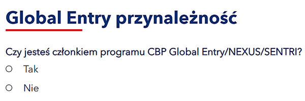 Czlonkostwo globalne w aplikacji ESTA